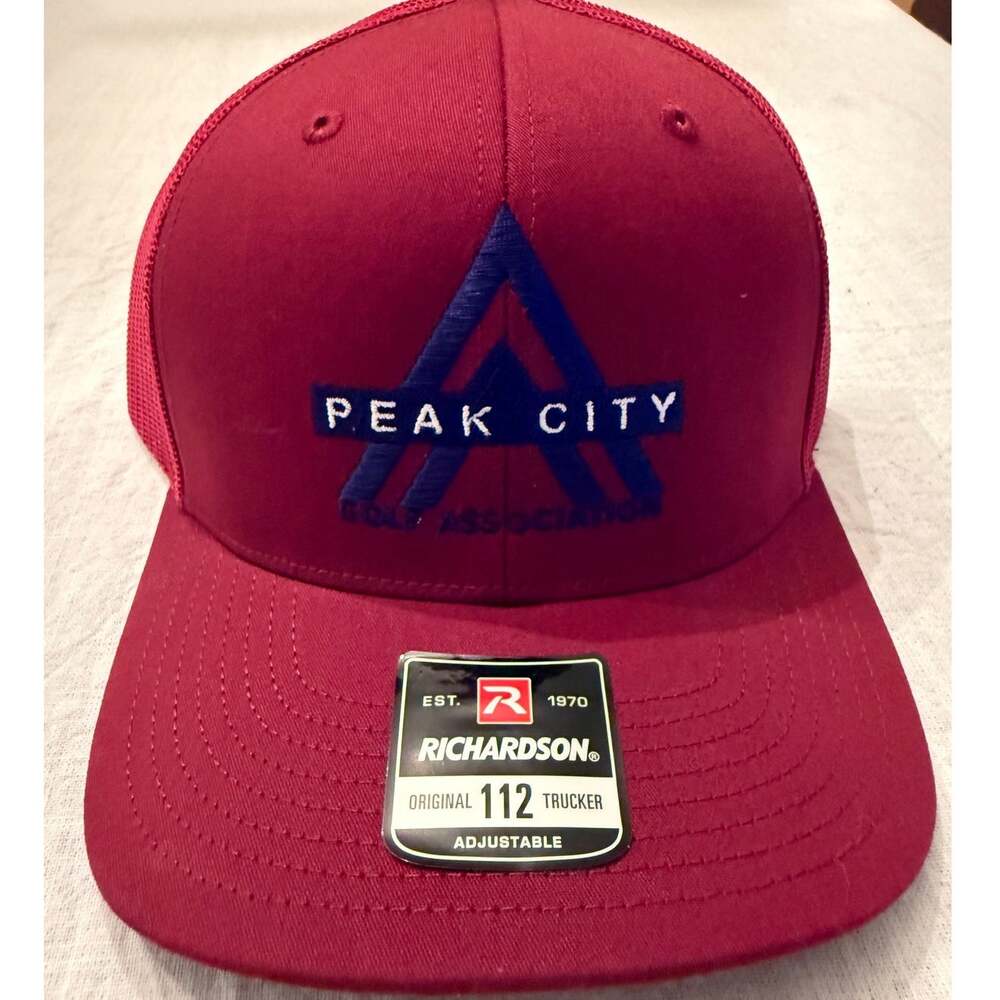 Richardson NWT | burgundy red Peak City golf association baseball trucker hat